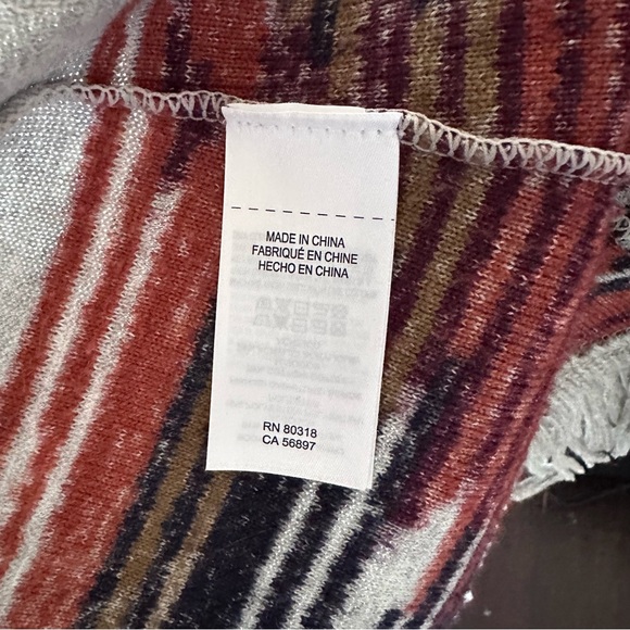 Lucky Brand Southwestern Fringe Open Front Cardigan Medium Aztec Print Boho - Picture 8 of 13